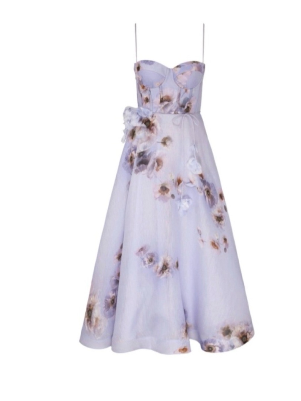 Zimmermann Lilac Floral Bustier Midi Dress - Picture 8 of 12
